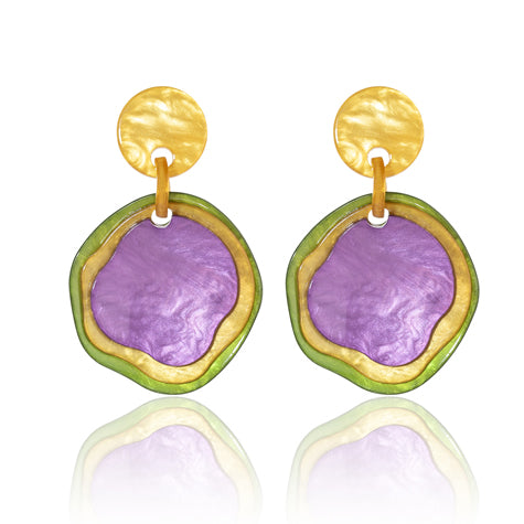 Flower Disc Earrings