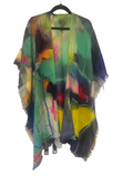 Abstract Art Wool Cape for women’s fashion