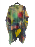 Abstract Art Wool Cape for women’s fashion