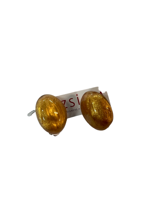 Zsiska Luxus Clip On Earrings - Gold Pigment