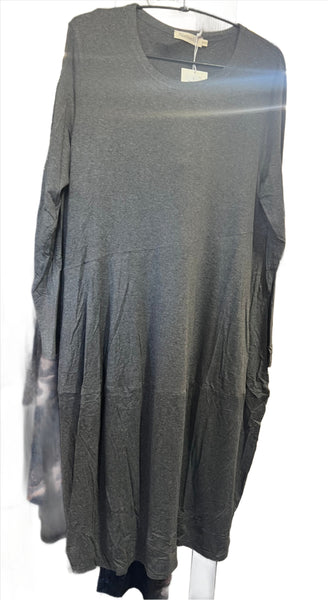 Stretch Viscose Dress - Charcoal