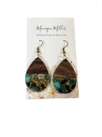 Teardrop Resin/Timber Earrings