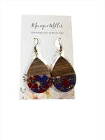 Teardrop Resin/Timber Earrings