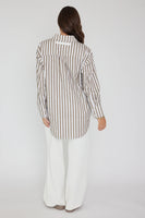 AUSTIN Taupe Stripe Shirt - Stylish Cotton Button-Down