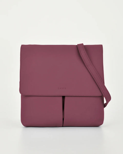 Ava Leather Crossbody Bag in Mulberry Color