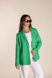 Single Breasted Linen Blazer - Sea Green