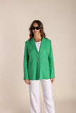 Single Breasted Linen Blazer - Sea Green