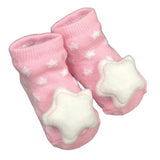 Pink Star Socks with Rattles