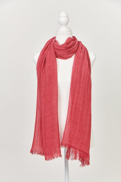 Frayed Edge Scarf - Watermelon