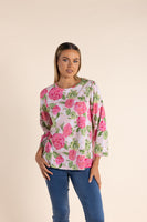 Rose Print Jersey Top