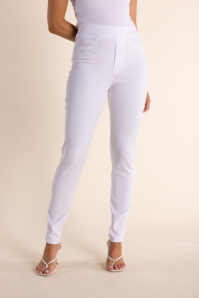 Pull On Pant - White