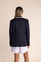 Blazer w/Contrast Trim - Navy