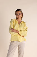 Linen Button Front Top - Buttermilk