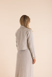 Linen Cropped Jacket - Natural Flax