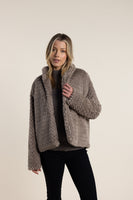 Textured Fur Jacket - Clove