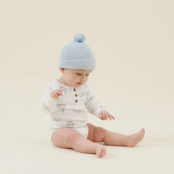 Pale Blue Knit Beanie