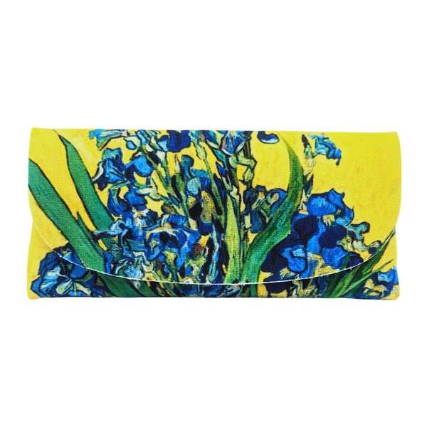 Velour Glasses Case - Blue Irises