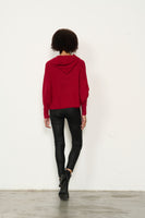 Batwing w/ Double Zip & Hood Jumper - Red