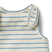 Petit Blue Organic Tie Singlet