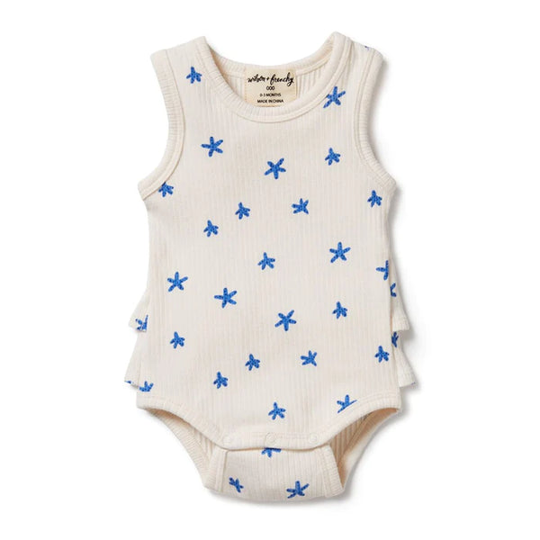 Little Starfish Rib Ruffle Bodysuit