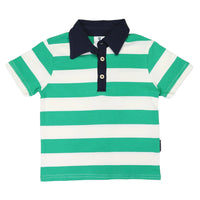 Striped Polo Tee - Green Stripe