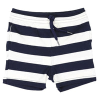 Striped Cotton Short - Navy