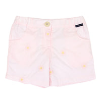 Flower Embroidered Short - Light Pink