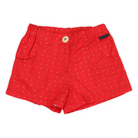 Gold Spot Cotton Poplin Short - Red