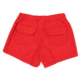 Gold Spot Cotton Poplin Short - Red