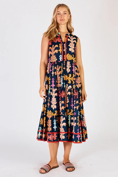 Lulalife Olivia S/less Midi Dress - Navy