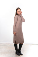 Side Ribbed Dress - Oatmeal