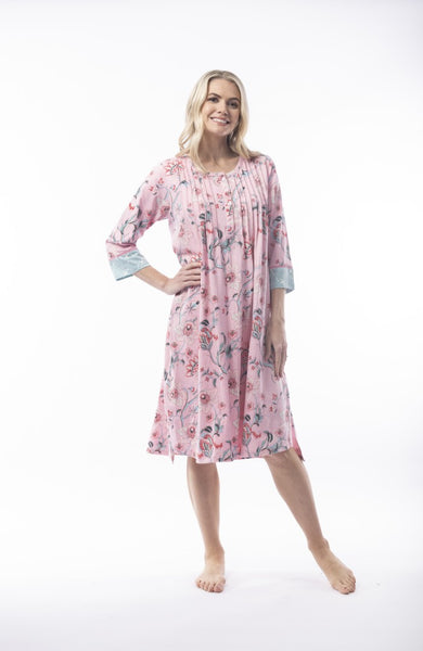 Oriental Shirt Nightie - Pink