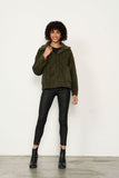 Reversible Sherpa & Suede Jacket - Khaki