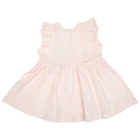 Gold Spot Frill Dress - Light Pink