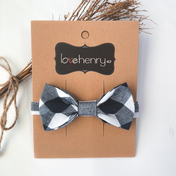 Boys Bow Tie - Navy Check