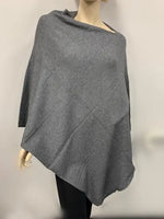 Wool Blend Poncho - Dark Grey