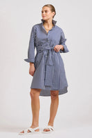 The Classic Cotton Shirtdress - French Navy Stripe