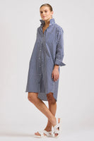 The Classic Cotton Shirtdress - French Navy Stripe