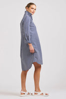 The Classic Cotton Shirtdress - French Navy Stripe