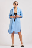 The Venus Linen Shirtdress - Provincial Blue