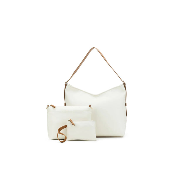 Madeleine White Floppy Hobo Bag