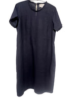 Linen Dress w/Fringe Detail - Navy