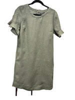 Ruffle Sleeve Linen Dress - Olive