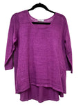 Hi-Low Swing Linen Top - Mauve