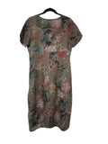 Flora Evergreen Linen Dress - Fango