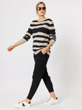 Vienna Cashmere Blend Stripe Knit - Oat