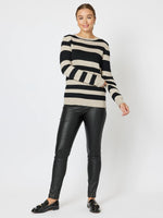 Vienna Cashmere Blend Stripe Knit - Oat