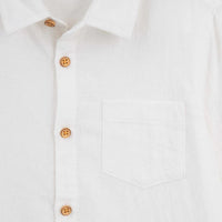 Archie L/S Button Shirt - Ivory Long Sleeve for Kids