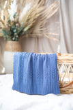 Fern Knitted Cotton Blanket - Assorted Colours