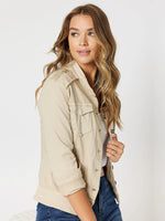 Military Denim Jacket - Natural